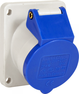 240V Angled Panel Sockets - Blue (ERP86)