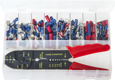 Terminals Insulated - Red & Blue with Crimping Pliers (AB43)