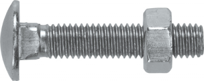 Coach Bolts with Steel Nuts, Cup Square Head - Metric, Fully Threaded (HCS28)