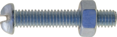 Machine Screws with Nuts, Round Head, Slotted - BA (HBA3)