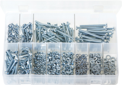 Machine Screws with Nuts & Washers, Pan Head, Slotted - Metric (AB68N)