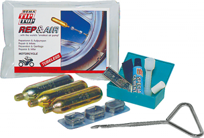 REMA TIP TOP Motorcycle Tyre Repair & Inflate Kit - 'Rep & Air' Tubeless (TY191)