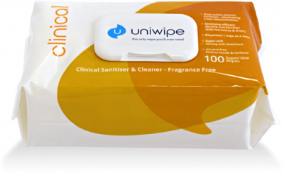 UNIWIPE 'Clinical' Sanitiser & Cleaner Wipes (VC122)