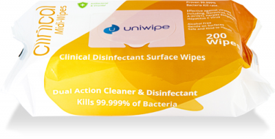 UNIWIPE 'Clinical' Sanitiser & Cleaner Wipes (VC125)