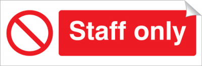 Staff Only - 360 x 120 mm (SSA109)