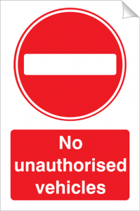 No Unauthorised Vehicles - 240 x 360 mm (SSA127)