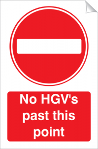 No HGV's Past This Point - 240 x 360 mm (SSA129)
