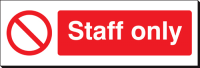 Staff Only - 360 x 120 mm (SSB108)
