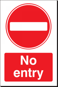 No Entry - 240 x 360 mm (SSB122)