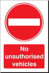 No Unauthorised Vehicles - 240 x 360 mm (SSB126)