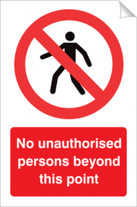 No Unauthorised Persons Beyond This Point - 240 x 360 mm (SSA117)