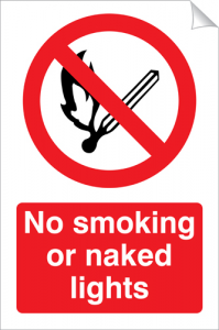 No Smoking Or Naked Lights - 240 x 360 mm (SSA121)