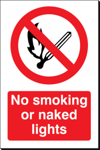 No Smoking Or Naked Lights - 240 x 360 mm (SSB120)