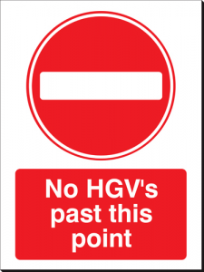 No HGV's Past This Point - 350 x 480 mm (SSB140)