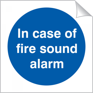 In Case Of Fire Sound Alarm - 120 x 120 mm (SSA257)