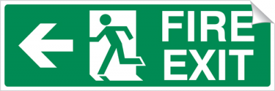 Left Arrow - Fire Exit - 360 x 120 mm (SSA267)
