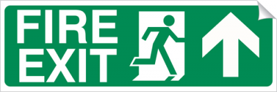 Up Arrow - Fire Exit - 450 x 150 mm (SSA274)