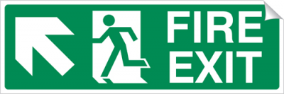 Left Corner Arrow - Fire Exit - 450 x 150 mm (SSA276)