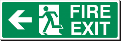 Left Arrow - Fire Exit - 360 x 120 mm (SSB266)