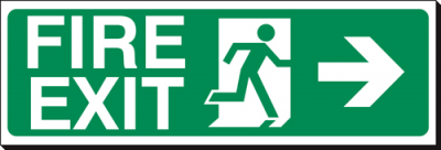 Right Arrow - Fire Exit - 360 x 120 mm (SSB268)