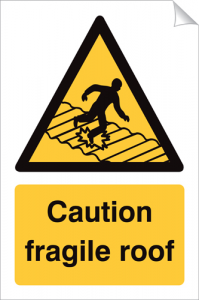 Caution Fragile Roof - 240 x 360 mm (SSA202)