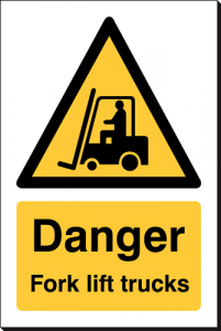 Danger Fork Lift Trucks - 240 x 360 mm (SSB203)
