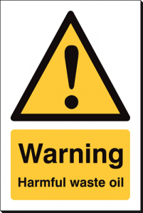 Warning Harmful Waste Oil - 240 x 360 mm (SSB223)
