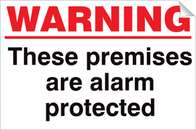 Warning These Premises Are Alarm Protected - 360 x 240 mm (SSA304)