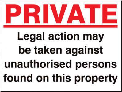 Private Legal Action May Be Taken - 480 x 350 mm (SSB249)