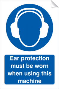 Ear Protection Must Be Worn When Using This Machine - 240 x 360 mm (SSA416)