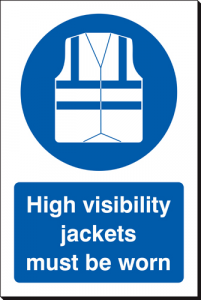 High Visibility Jackets Must Be Worn - 240 x 360 mm (SSB421)