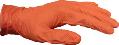Orange HD Diamond Grip Nitrile Gloves - Powder Free (VC600)