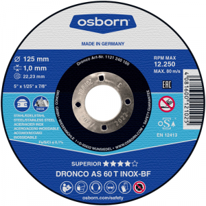 OSBORN '1 mm Inox Special' Flat Metal Cutting Discs (DCD52B)
