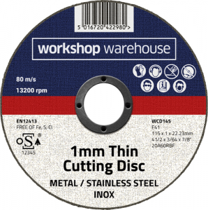 Workshop Warehouse 1 mm Thin Flat Cutting Disc (WCD145/25)