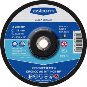 OSBORN '1.6 mm Inox Special' Flat Metal Cutting Discs (DCD56B)