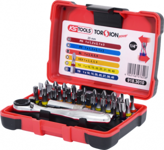 KS TOOLS 'TORSIONpower' 1/4" Bit Set (K918.3010)
