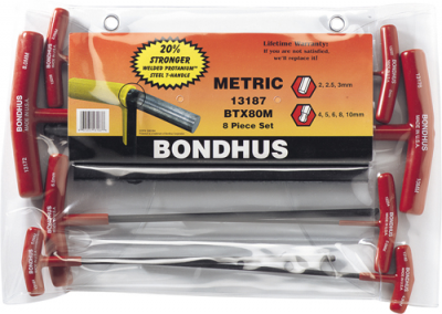 BONDHUS Balldriver/Hex T-Handles - Metric Set (TL349)