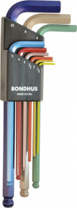 BONDHUS Colour Coded Ball End Hex Key Wrenches - Metric Set (TNB69499)