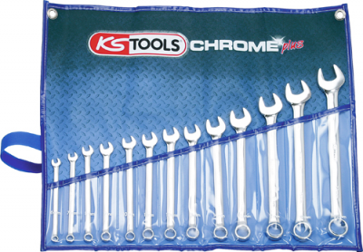 KS TOOLS 'CHROMEplus' Mirror Polished Combination Spanner Set (K518.0643)