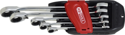 KS TOOLS 'DUO GEARplus&reg;' Reversible Ratchet Ring/Open-End Combi Spanners with Open Jaw Ratchet Function Set (K503.5905)