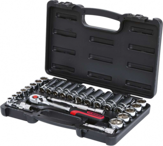 KS TOOLS 'CHROMEplus' 3/8" Drive Regular & Deep Socket Set (K918.0627)