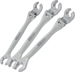 KS TOOLS Flexi-Head Brake Bleeding Flare Nut Spanner Set (K518.0370)