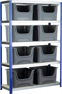 BARTON Extra Wide Shelving System c/w Space Bin Containers  (SB62)