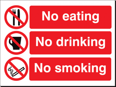 No Eating / Drinking / Smoking - 480 x 350 mm (SSB143)