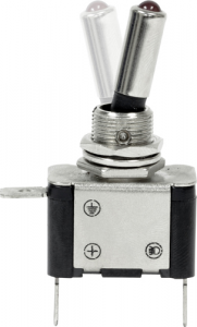 12V LED Metal Toggle Switch - On/Off (EC66)